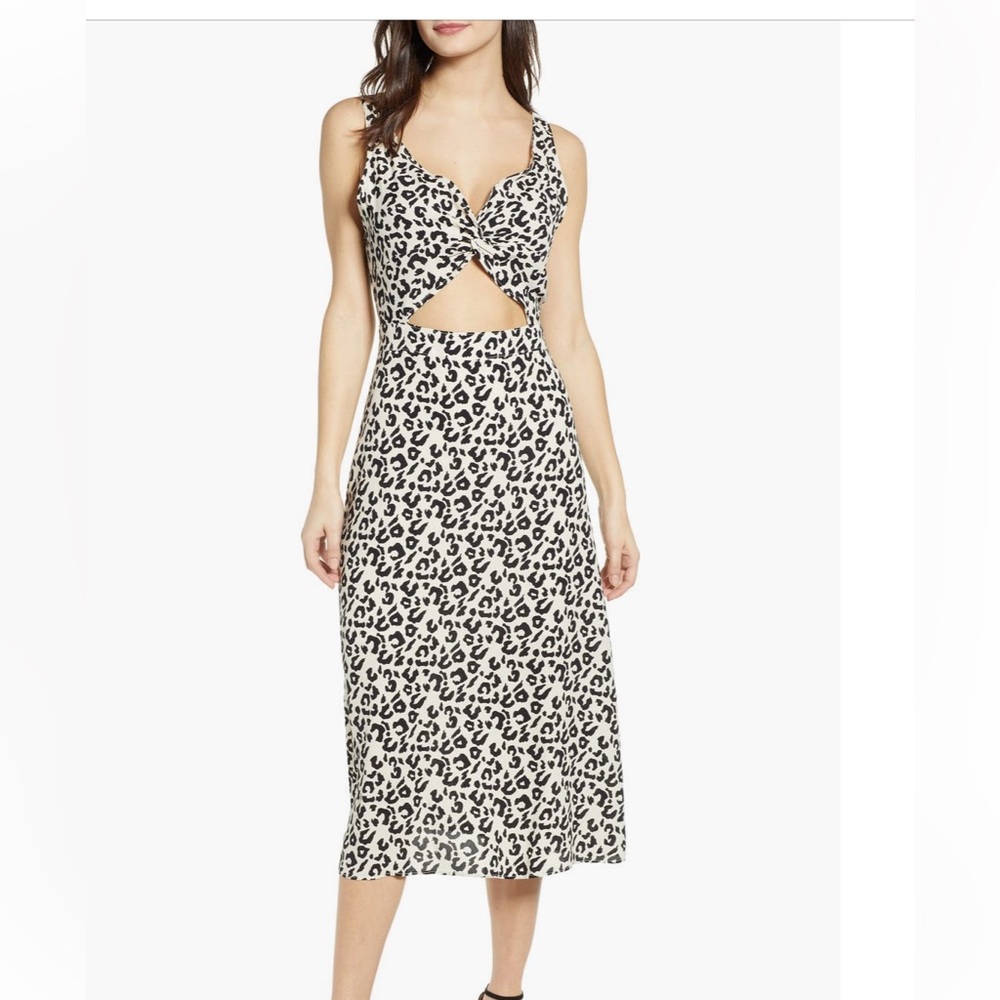 Leith Black and White Pencil Midi Skirt -small